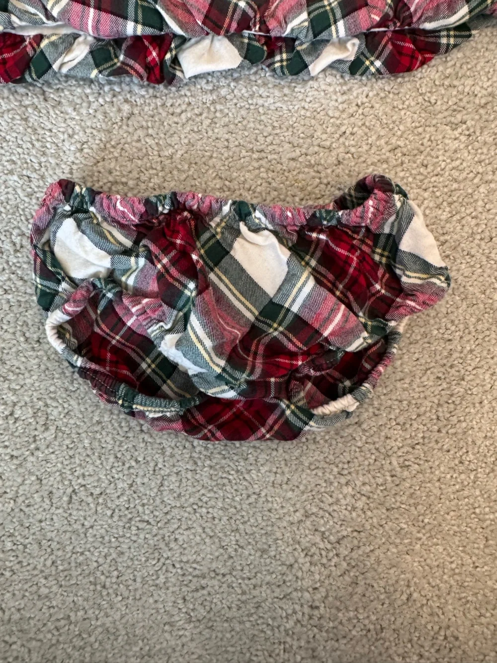 Gymboree Red Green Cream Plaid Baby Dress with Bow